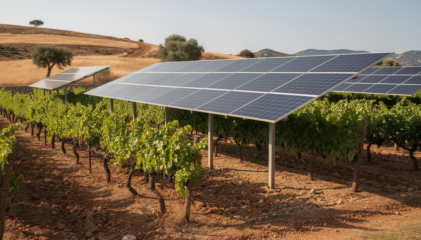 Los beneficios de la agrivoltaica en el cultivo de uvas