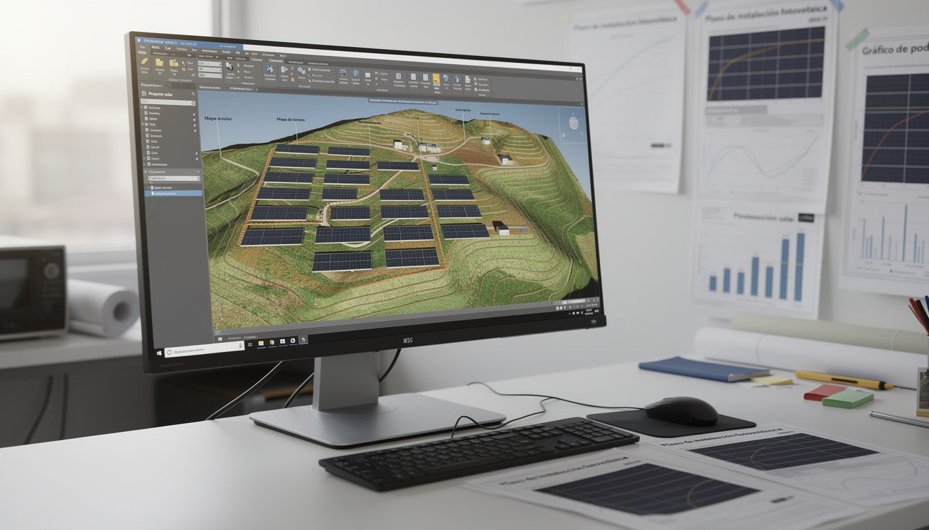 Optimización del diseño solar con modelado 3D del terreno